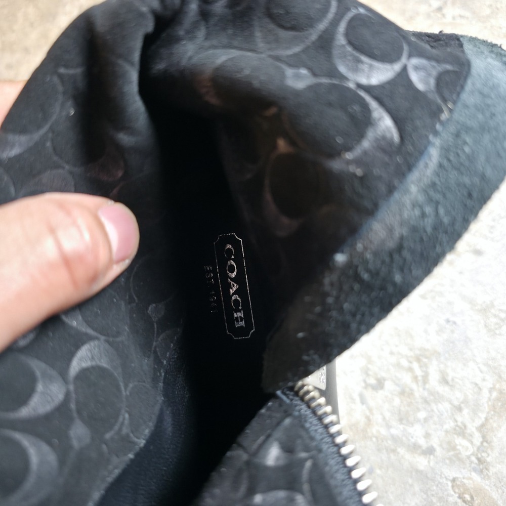 Coach Bethie Ankle Bootie Stiletto Zip Size 10 B Smooth Nappa Black Leather - Picture 9 of 11